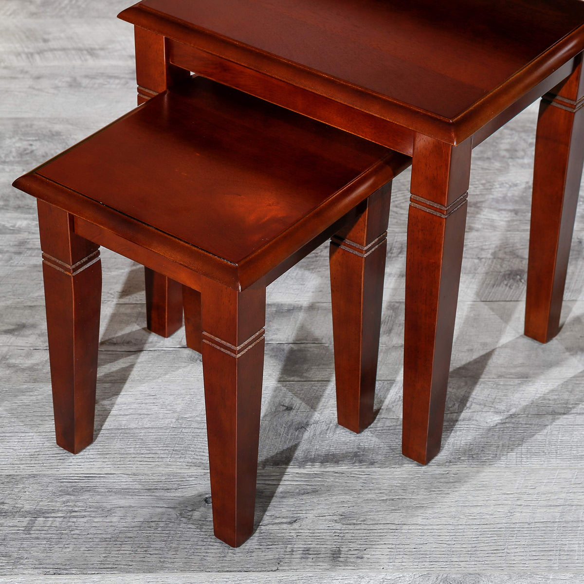 Wooden Nesting Tables Set of 3 Cherry Finish W74319