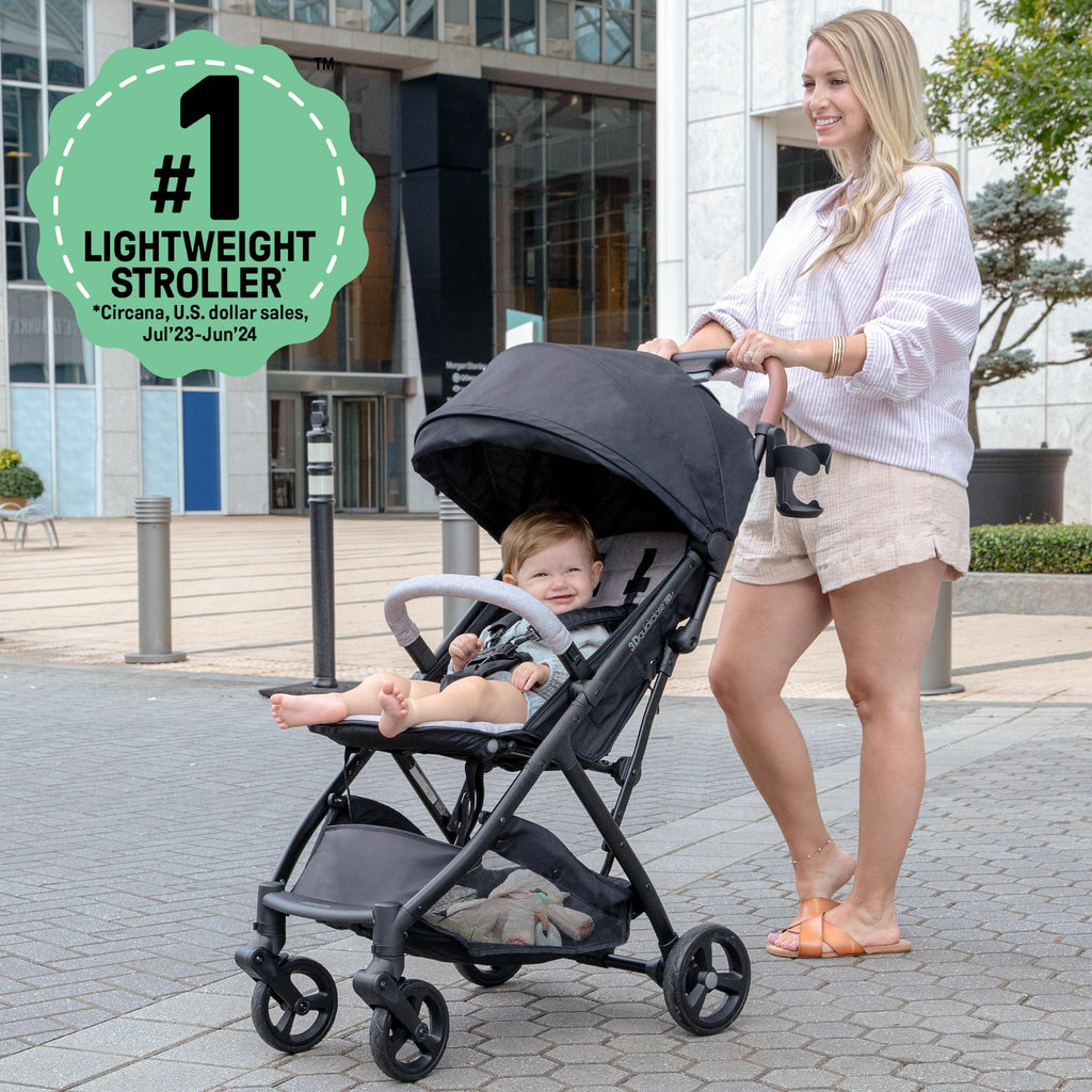 Compact Fold Stroller with Oversized Canopy and Extra-Large Storage, Gray D851127